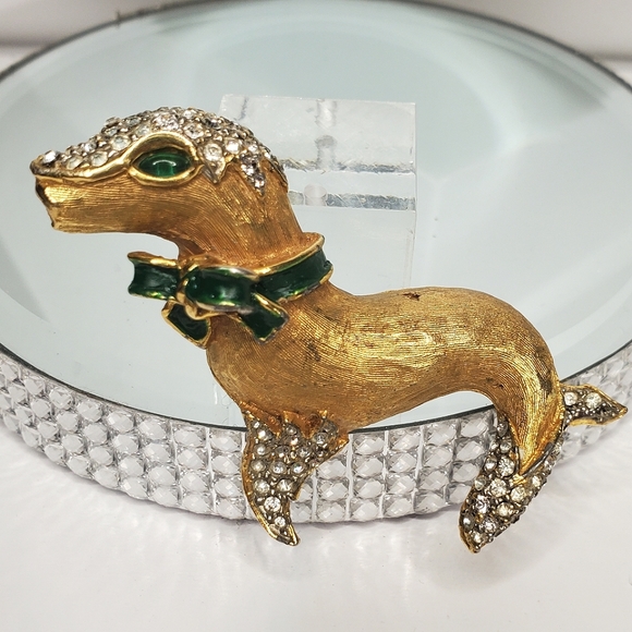 Early & Rare Collectors KJL Jeweled Seal Pup Brooch Pin - Picture 3 of 7